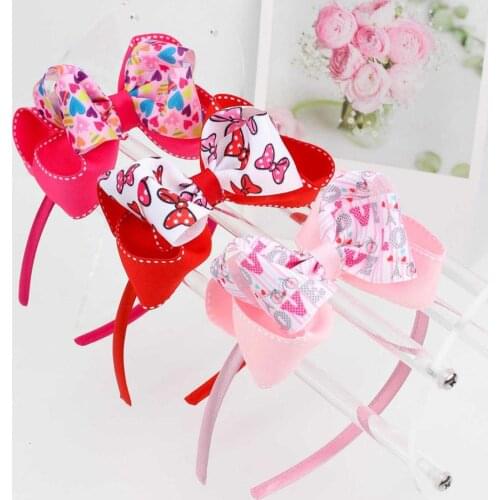 2020 New Year Christmas Hair Accessories For Girls Headband Natal Bow-knot Ribbon Hair Band Baby Kids Headwear Hair Ornaments