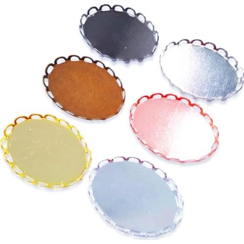 Wholesale Lot 500piece Lace Oval Pendant Tray Pendant Blanks 13x18mm 18x25mm Bezel Cabochon Settings PT33