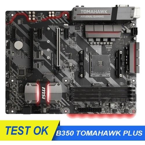 For MSI B350 TOMAHAWK PLUS PC Desktop Motherboard AMD B350 Socket AM4 DDR4 Support AMD Ryzen M.2 USB3.0 Original Used Mainboard