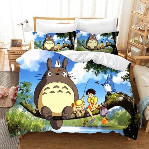 Totoro Howls Moving Castle 3D Printed Duvet Cover For Kids Baby Spirited Away Cute Pillowcase Comforter Bedding Queen King Size