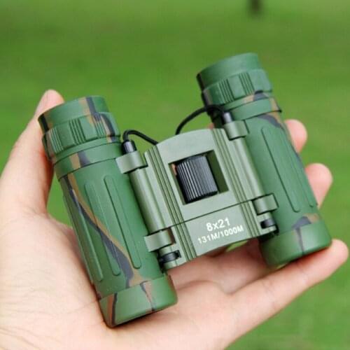 Meet Outdoor Mini Travel Binoculars New 8X21 Pocket Binoculars High Power HD Low Light Night Vision Binoculars