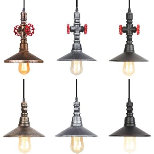 Industrial Pendant Light Fixture Vintage Retro Water Pipe Handing Lamp Lighting Lampshade Lamp Restaurant Kitchen Home Decor E27