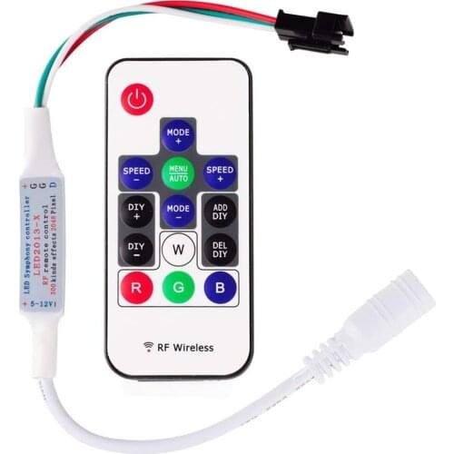 14-Key RF Remote Control 14-Key RGB Wireless Remote Control Mini RF LED Controller DC 5V-24V WS2812 WS2811