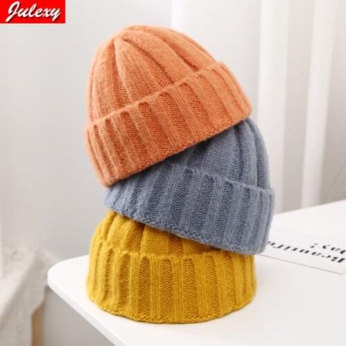 Woolen Hat Female Japanese Winter Melon Leather Hat Outdoor Knitted Hat Warm Ear Protection Woolen Hat
