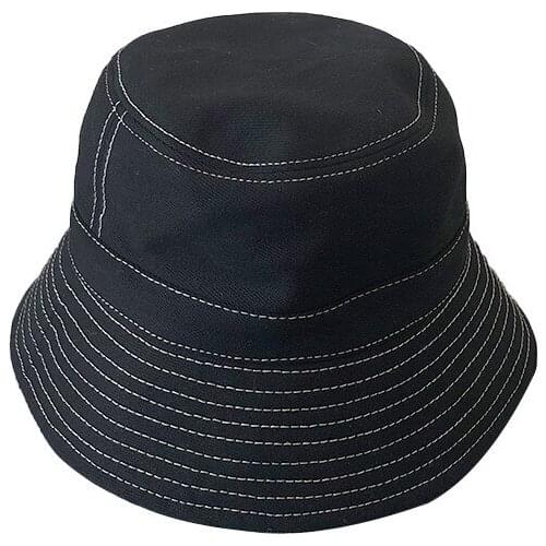 Bauhinia Spring and autumn pressure line fisherman hat female solid color retro literary flat top Outdoor Summer Casual hat