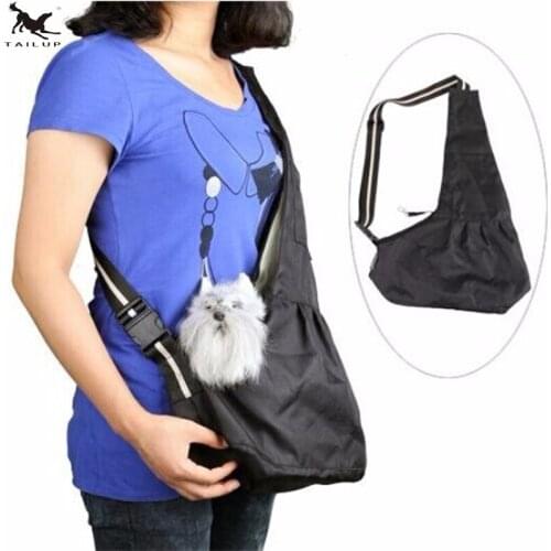 [TAILUP] Slings Pet Carrier Bag Outdoor Puppy Dog Chest Shoulder Bag for Small Dogs Large Cats Backpack Pets Supplier PP010Black