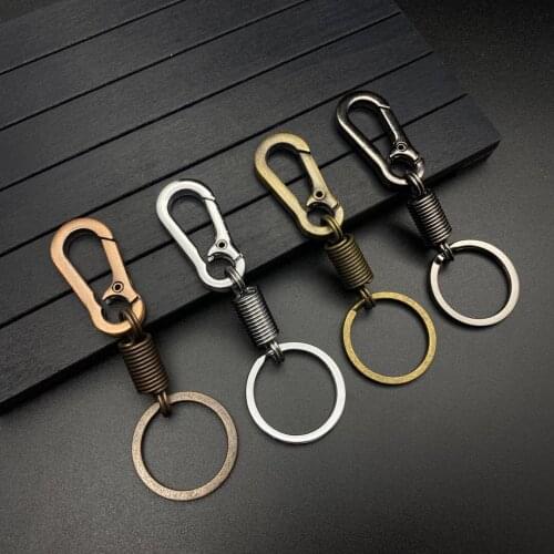 Spring Keychain Retro Simple Men And Women Waist hanging buckle Personality Creative Waist Pendant Car Key Ring Friend Gift