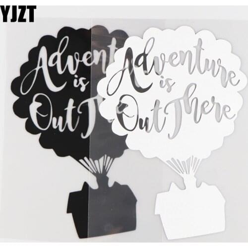 YJZT 12.2CM*17.2CM ADVENTURE IS OUT THERE High Quality Vinyl Motorcycle Decor Car Sticker Decal Black/Silver 4A-0135