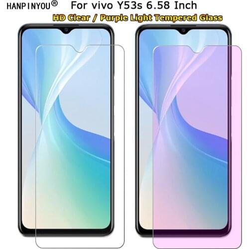 For vivo Y53s 6.58" Clear / Anti blue Purple Light Ray Eye Care Tempered Glass 9H 2.5D Premium Phone Screen Protector Film