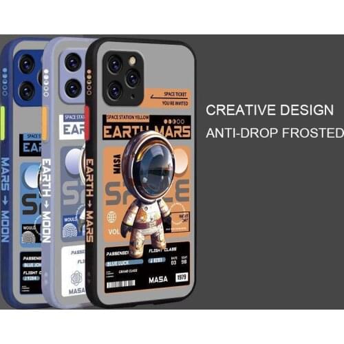 Cute Cartoon Astronaut Camera Protection Shockproof Cover For iPhone 12 12Pro Max 12mini Liquid Silicone Bumper Case