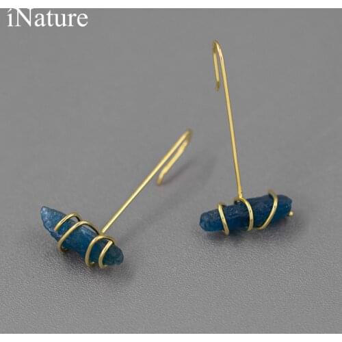 INATURE 925 Sterling Silver Baroque Pearl Circle Drop Earrings For Women Korean jewelry