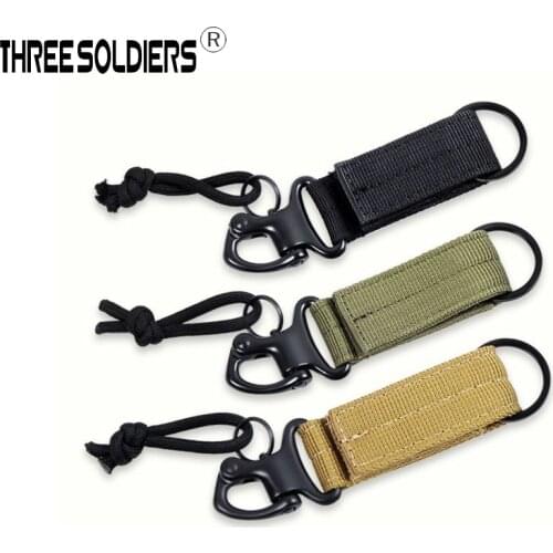 1PC Webbing Strap Belt Hanging Buckle Keychain Outdoor EDC Military Tactical Equipment Nylon Ribbon Buckle Backpack Hook