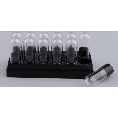 12 Cavities 3D PP Plastic Lipstick Sample Tubes Mold w/ Clear Caps Empty