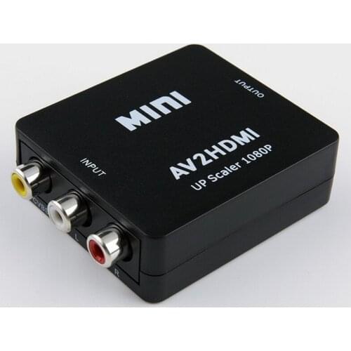 20pcs Full HD 1080P Male to Female RCA AV TO HDMI Converter Adapter Mini Composite CVBS to HDMI AV2HDMI Audio Converter