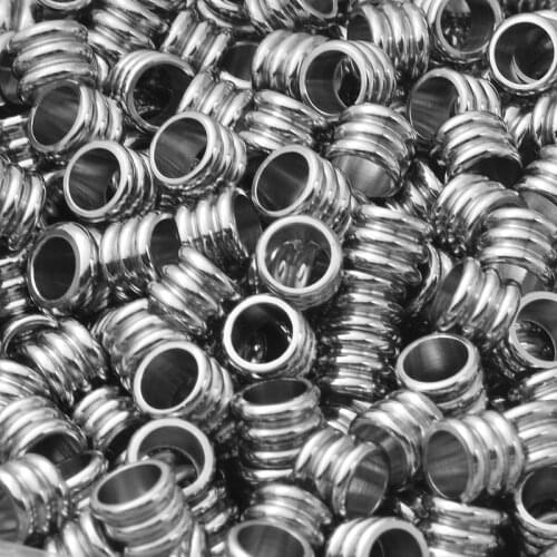 20pcs Stainless Steel Big Hole Spacer Beads Inner Hole 2 3 4 5 6 Mm for DIY Jewelry Charm Bracelet Findings Seed Wholesale Bulk