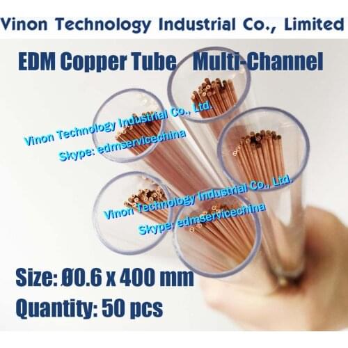 50pcs/bag) 0.6x400MM Copper Tube Multichannel (Web type), EDM Multihole Copper Tube Electrode 0.6x400mm, Tubing Drill EDM Parts