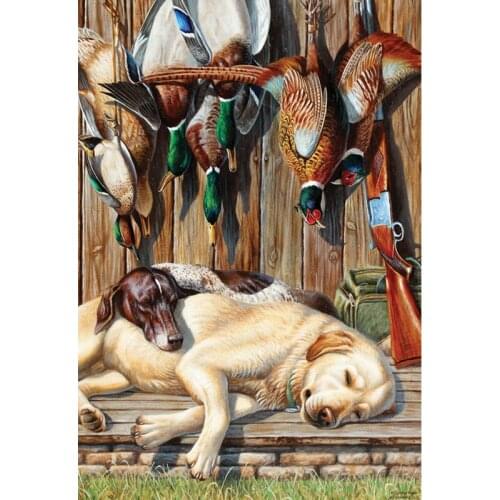 5D Dog Hunting wood Full Diamond Painting cross stitch kits art High Quality Animal 3D paint by diamonds