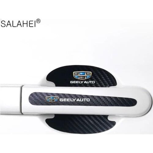 8pcs Car Door Bowl Handle Carbon Fiber Protector Sticker For Geely Emgrand EC7 EC8 CK Atlas CK2 CK3 GT GC9 GC2 GC5 GC6 GC7 EV8