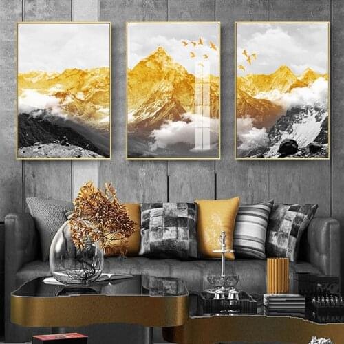 Abstract Snow Mountain Scenery Canvas Painting Sofa Background Wall Frameless Picture Printing Poster Living Room Decoration