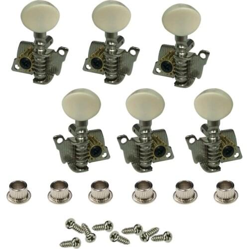 B110 2 colors Machine Heads 3 Left and 3 Right Economy Open-gear Ukulele Tuners Zinc Silver Alloy metail Chord Button Knobs