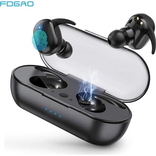 Wireless Earbuds TWS for Bluetooth 5.0 Waterproof Sport Earphones Microphone Charging Case 9D HiFi Gaming Touch Control Headset
