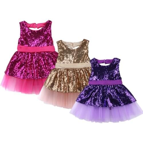 Citgeett Princess Kids Baby Girls Sleeveless Sequins Dress Party Dress Wedding Gown Heart Backless Formal Bow Cute Lace Dresses