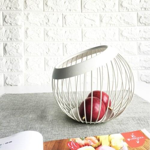Home Wrought Iron Fruit Basket Fruit Plate Creative Living Room Household Drain Fruit Basket Simple Modern Dried Fruit Bowl