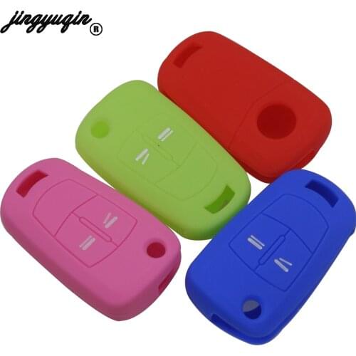 Jingyuqin 2/3 Buttons Silicone Car Key Case Remote Flip Folding Shell Cover For Vauxhall Opel Corsa Astra Vectra Signum