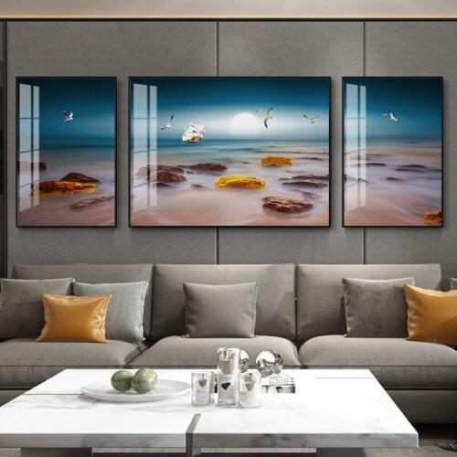 3pcs Modern Abstarct Nordic Landscape Sea Mountain Painting Art Poster Print Wall Art Picture For Living Room Cuadros Home Decor