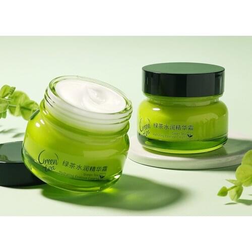 55g Green Tea Facial Cream Anti Acne Oil Control Creams Hydrating Anti Aging Wrinkle Whitening Delicate Skin Care Cream Cosmetic
