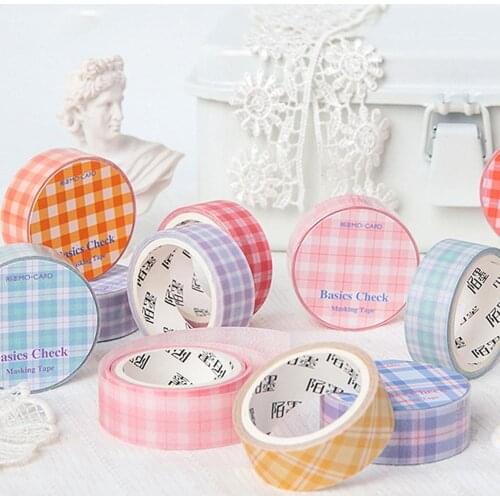 15mm Journal Paper Tape Vintage Grid Journal Washi Tape Adhesive Tape Diy Scrapbooking Sticker Label Masking Tapes