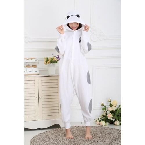 Cartoon hero animals cute cartoon version of the men and women lovers flannel pajamas conjoined in winter Cartoon jumpsuits