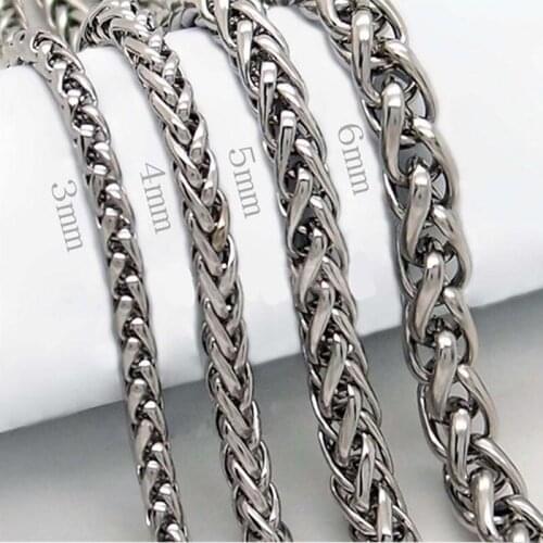Fashion Stainless Steel Twist Link Chain Necklace for Men Hiphop Keel Chain with Lobster Clasps Accessories Jewelry Necklace