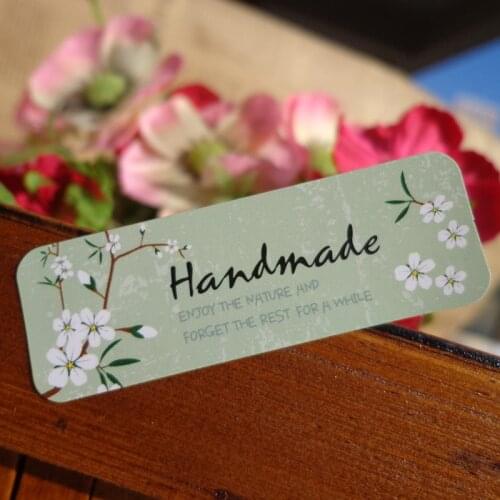 108pcs Rectangle Hand made With flower Scrapbooking Kraft Paper Labels Envelopes Stickers and Gift Packaging Seal Seals Sticker