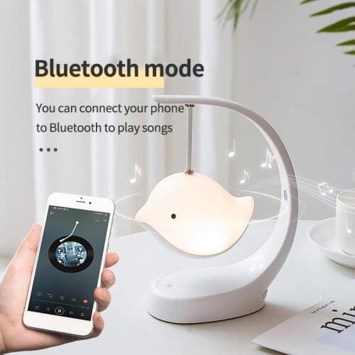 Bird Night Light Adjustable Brightness Color USB Rechargeable Desktop Light Bluetooth Touching Button Bird Desktop Night Lamp