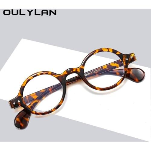 Oulylan New Round Glasses Frame Women Men Small Frames Vintage Brand Designer Computer Optical Eyeglasses Clear Lenses Glass