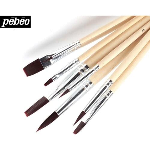 Pebeo Brush POP Art Brush Pens Hard Polyamide Brushes Nylon Tip for Watercolor Oil Acrylic