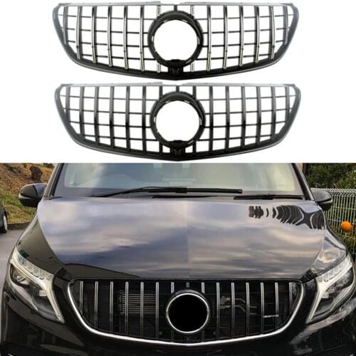 Front Racing Billet Bumper Grille Upper Facelift Gril Fit For Mercedes Vito W447 V260 V250 2015 2016 2017 2018 2019 2020 GTR