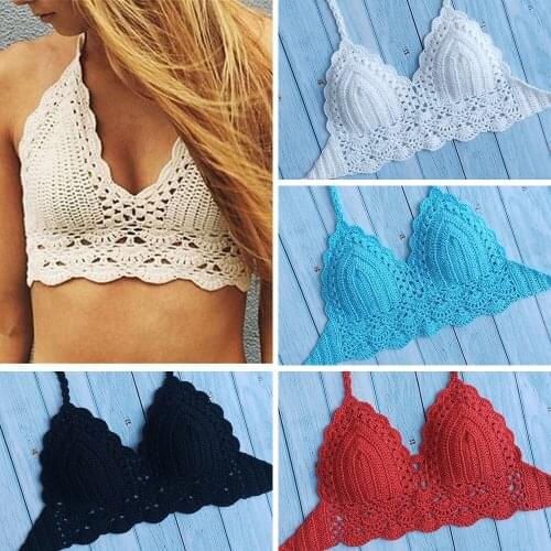 Bikini 2020 sexy woman bikini top independent female swimsuit push up bra crochet beachwear swimsuit plus size swimwear underwea
