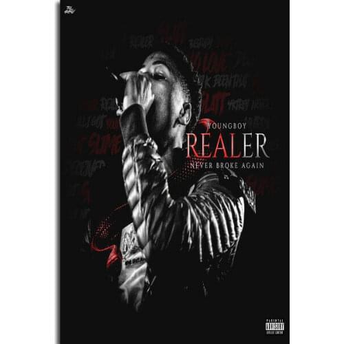 Realer Hot Album Youngboy Never Broke Again Hip Hop Silk Fabric Wall Poster Art Decor Sticker Bright