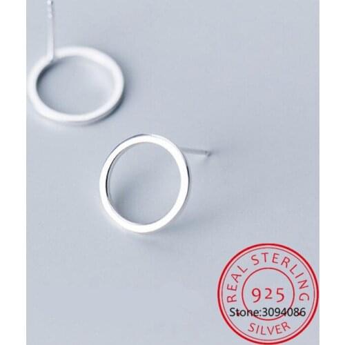 Real 925 Sterling Silver Fashion Lovely Sweet Hollow Round Stud Earrings For Women Wedding Party S925 Jewelry DA1093