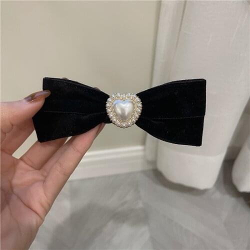 Retro Korean Solid Bow Pearl Hair Claw Clips Grips Clamps for Girls Women Hair Accessories Hairpin Crab Headband Headwear