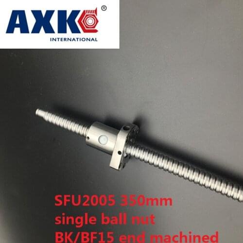 20mm Sfu2005 350mm Ball Screw Rolled Ballscrew Bk/bf15 Machined Sfu2005 L 350mm With Single 2005 Flange Ballnut For Cnc Part