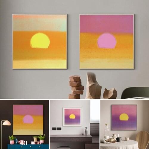 Modern Aesthetic Sunrise Art Painting Wall Art Paintings Artworks Pictures for Living Room Bedroom Decoration can CSV