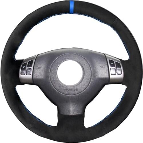 Car Styling Black Alcantara Material Suede Leather Car Steering Wheel Cover for Suzuki SX4 Alto Old Swift