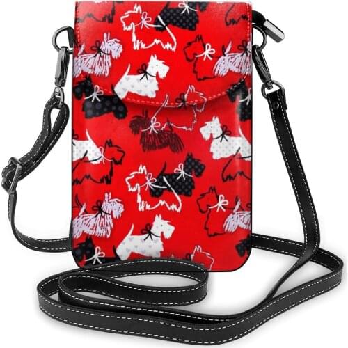 NOISYDESIGNS Mini Phone Bags Brand Fashion Westie Print Leather Messenger Bag Female Cross Body Shoulder Bags For Women Purse