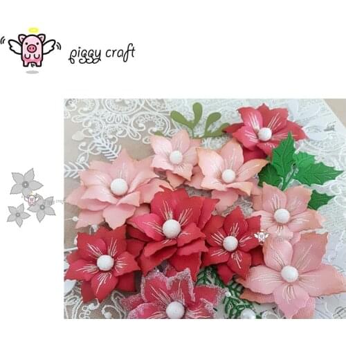 Piggy Craft metal cutting dies cut die mold 3Pcs Flower decoration Scrapbook paper craft knife mould blade punch stencils dies