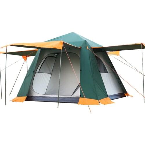 Outdoor tent for 3-4 people Double-deck family leisure park waterproof camping tent