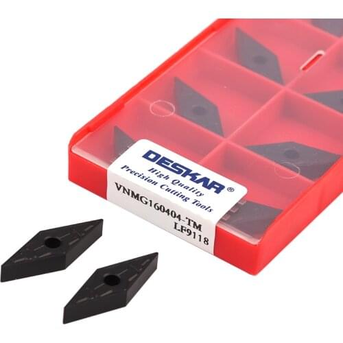 10Pcs VNMG160404-TM LF9118 VNMG160408 Ling Shape CNC Lathe Machine Turning Tools Blade Carbide inserts Good Quality Easy To Use