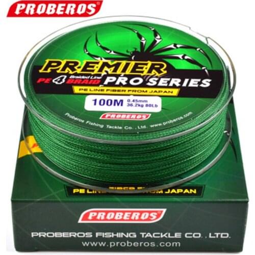 Weimostar Fish 100M PE 4 Braided Fishing Line strengh Series 0.4-10 Code 6-100LB Fishing Fly Lines Sports Fishing Leashes Rope